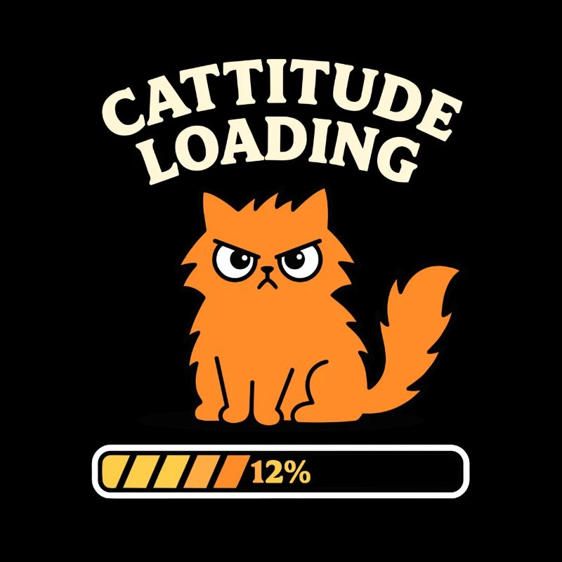 Cattitude Loading Katze mit schlechter Laune