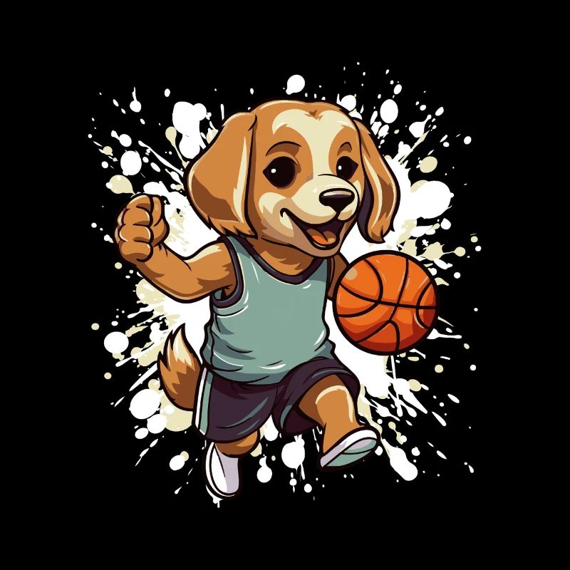 Chien basketteur dans le jeu