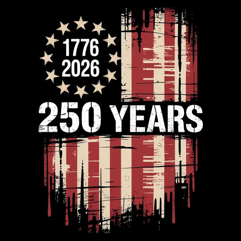 Drapeau vintage de 250 ans (1776-2026)