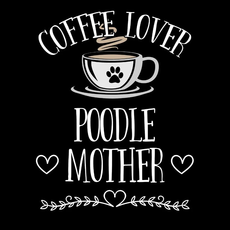 Mère caniche amoureuse du café