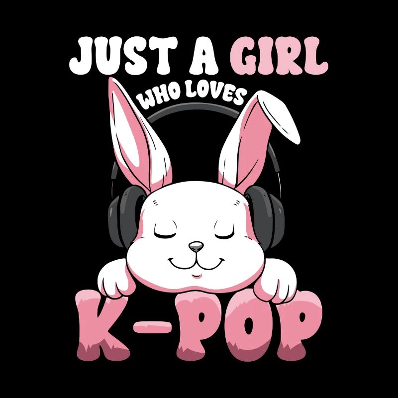 K-Pop Bunny avec des écouteurs