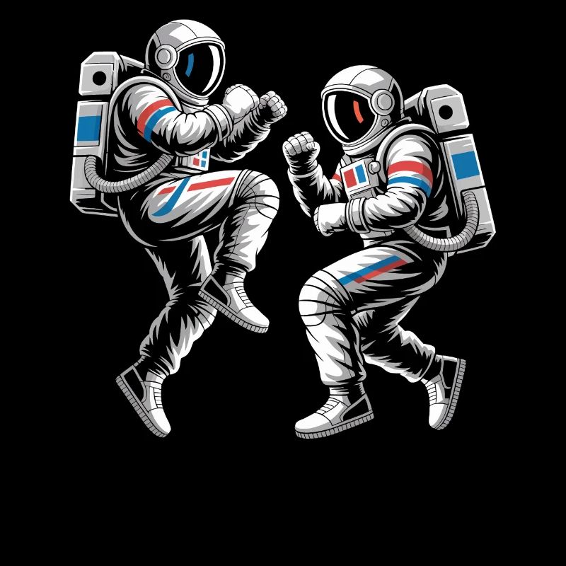 Astronaut duels in retro style