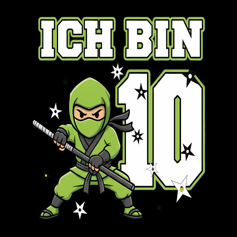 Je suis 10 ninjas 10e anniversaire vert