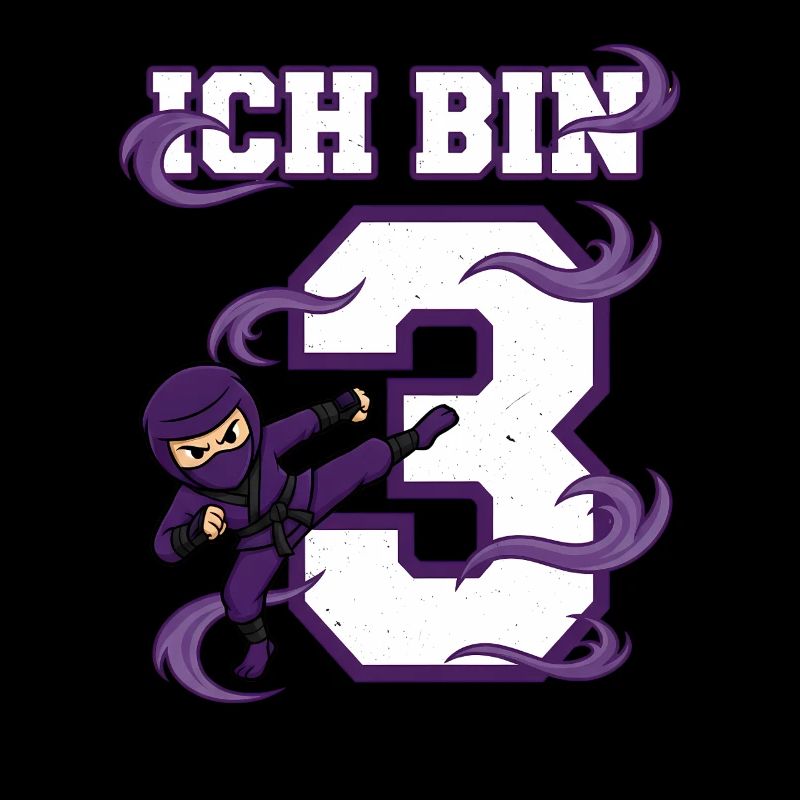 Ich bin 3 Ninja 3. Geburtstag Lila Karate