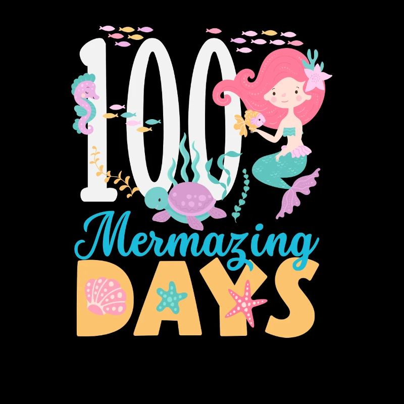 100 Tage Schule Meerjungfrau Design