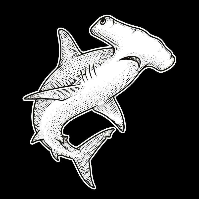 Hammerhead Shark Dot Illustration