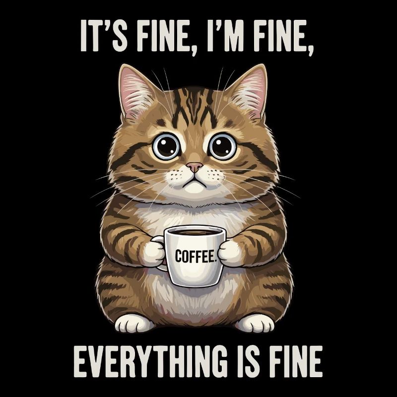 Its Fine Im Fine Coffee Cat Humor