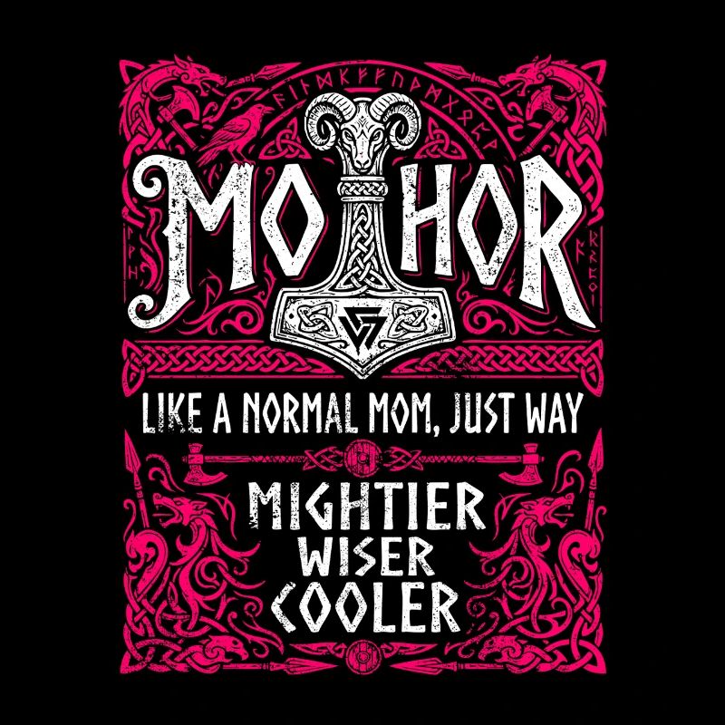 Mothor Wikinger Mutter Thor Hammer Spruch