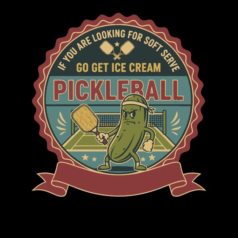 Pickleball Soft Serve Va chercher de la crème Drôle