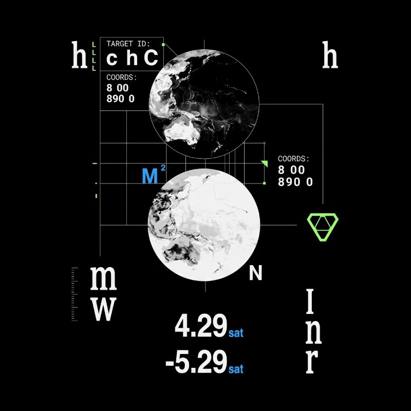 Futuristic HUD World Map Coordinates