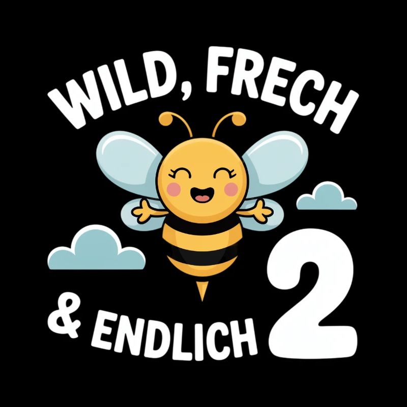 Bienchen Endlich 2 Jahre Mädchen Geburtstagsmotiv