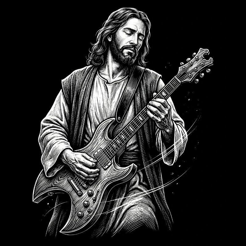 Jesus Christ spielt Gitarre