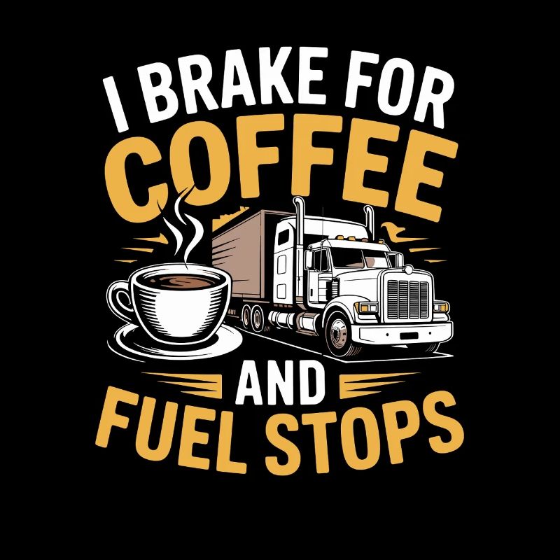 Brake Coffee And Gasoline Diesel Professional Driver