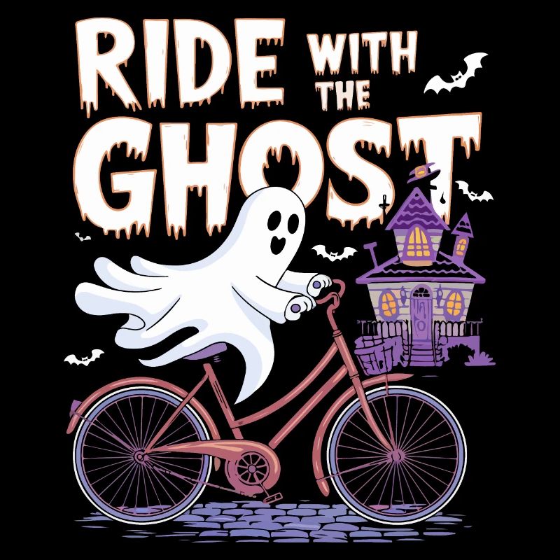 Ghostly Bicycle Ride Halloween Design