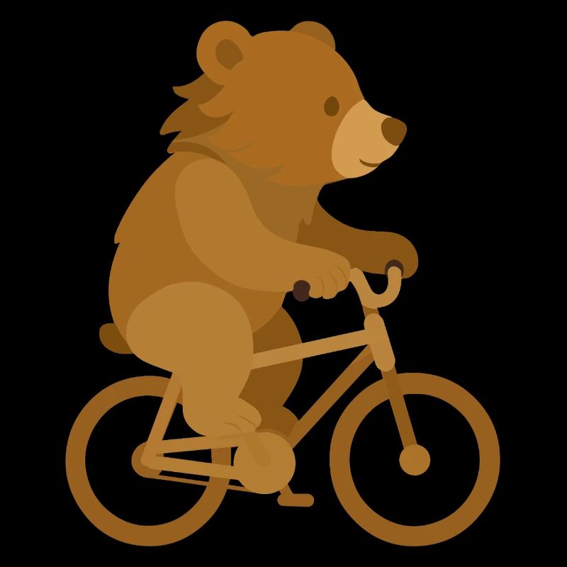 Cheerful Bear on Bicycle – Playful Animal Design
