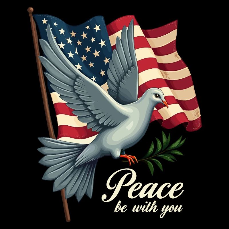 Colombe de la paix avec drapeau