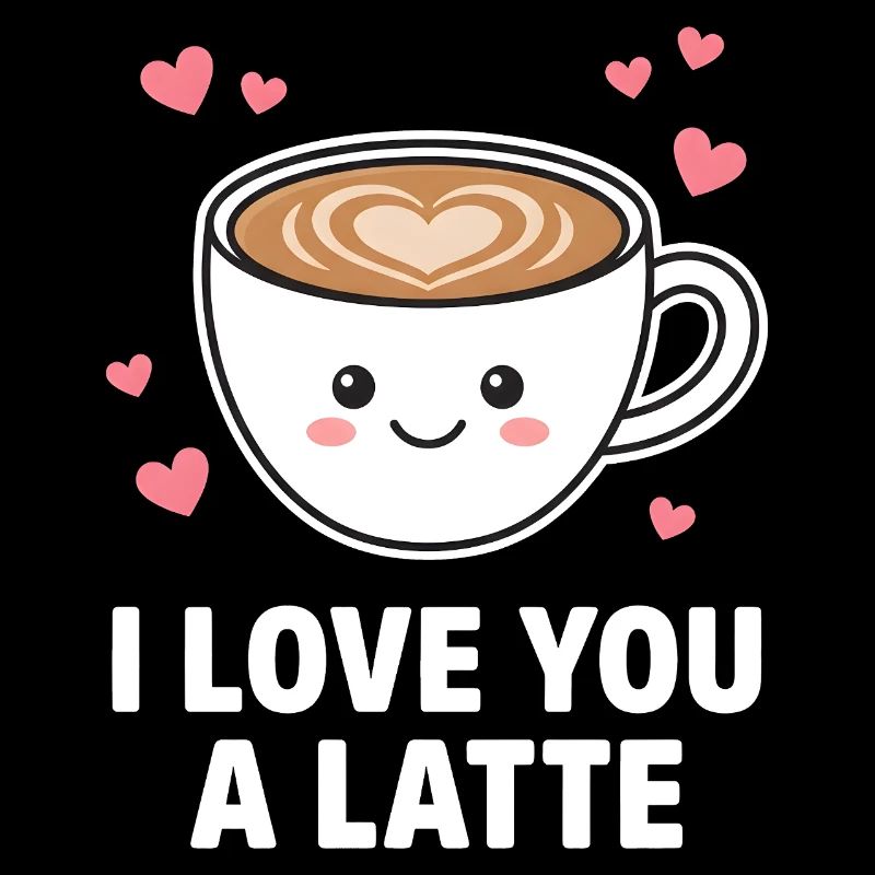 Ich liebe dich, ein süßer Latte-Kaffee-Design