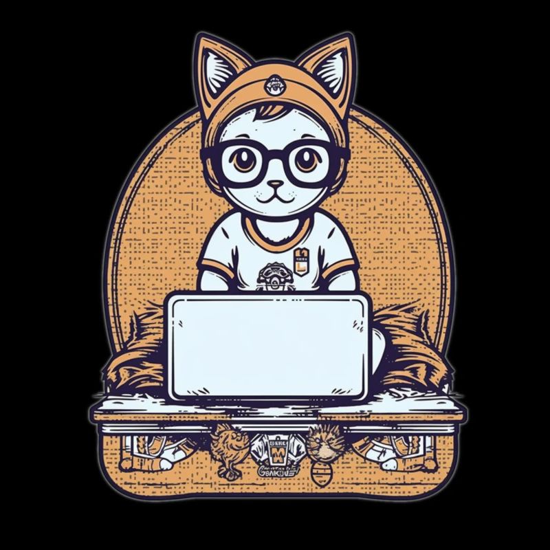 Techy Cat at Desk