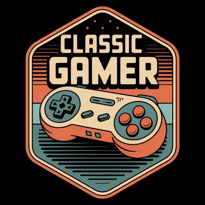 Classic Gamer Retro Controller Badge