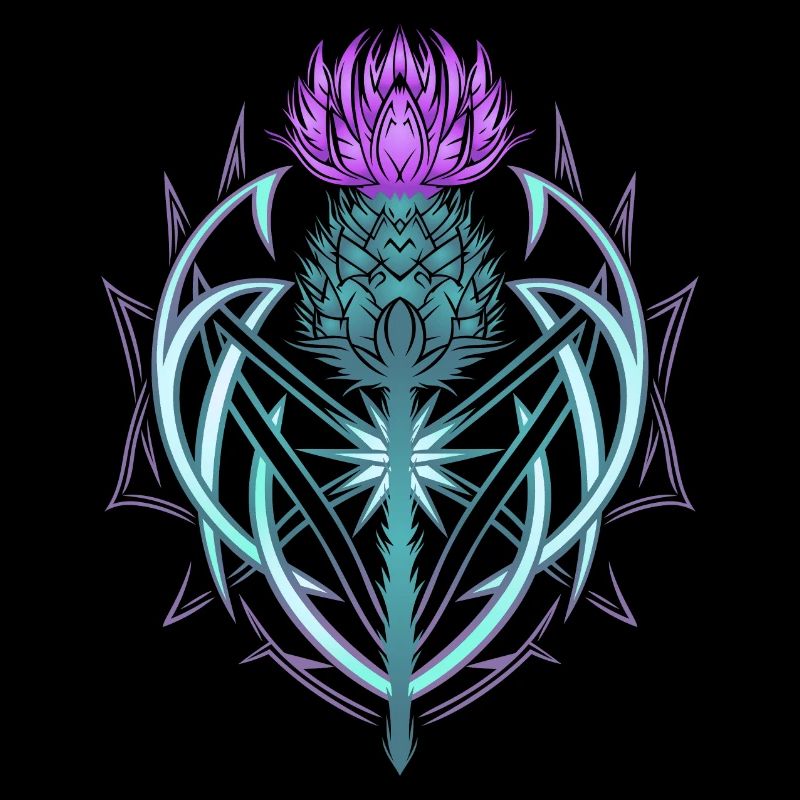Distel Schild Celtic Knots Thistle Lover