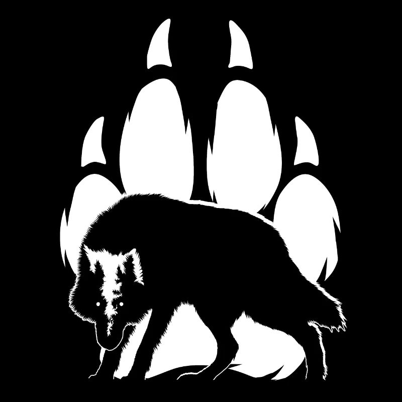 Silhouette et patte de loup