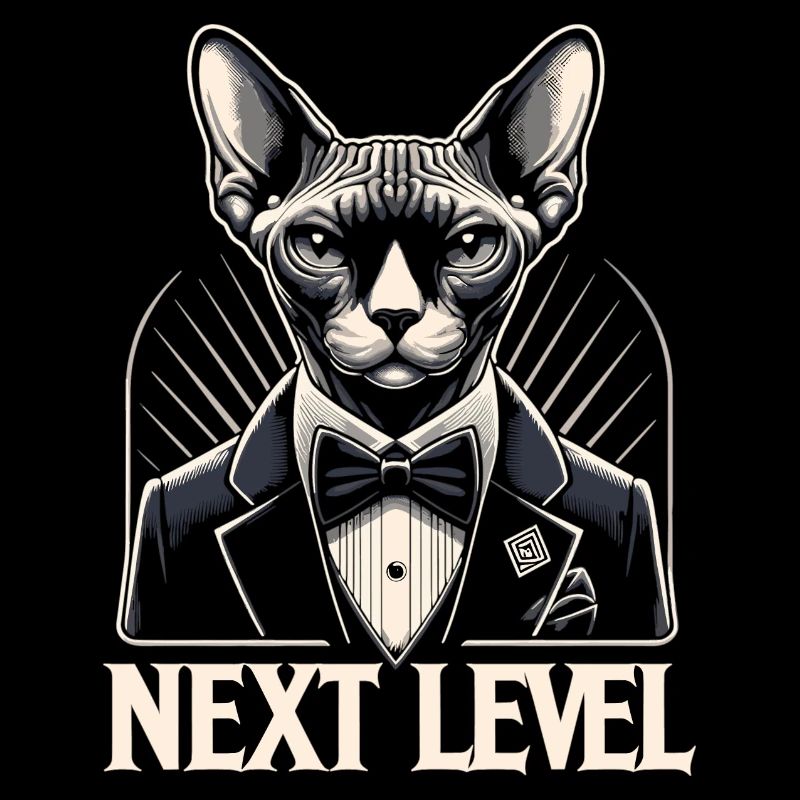 Sphynx Cat Chic Suit Tuxedo Level Gift