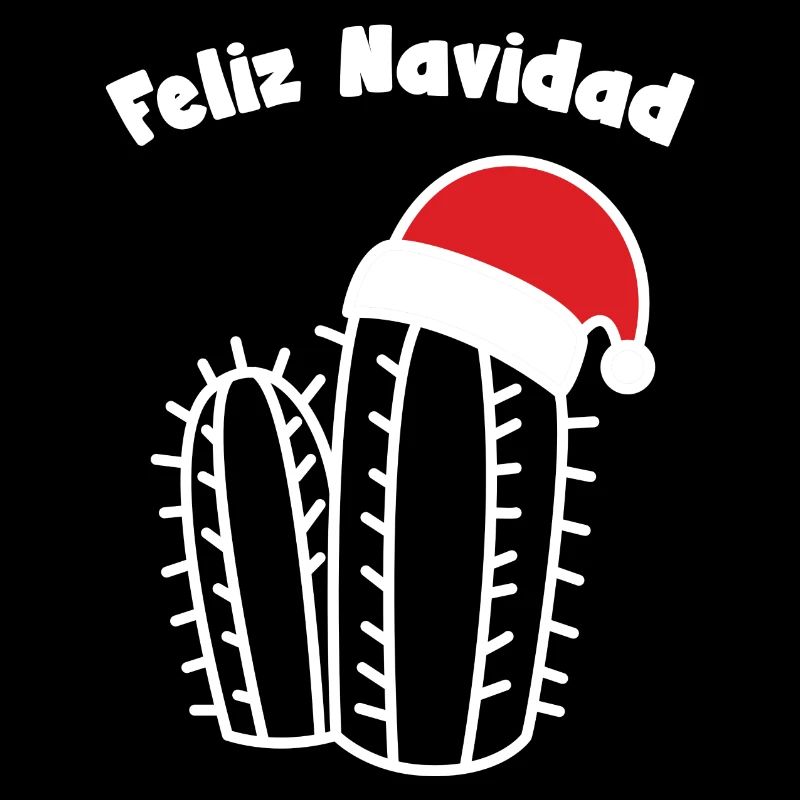 Feliz Navidad Merry Christmas Cactus Santa Hat