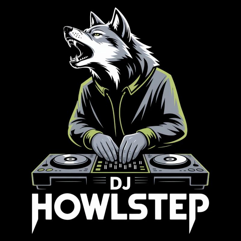 DJ Howlstep Wolf à la table de mixage Rave Vibes