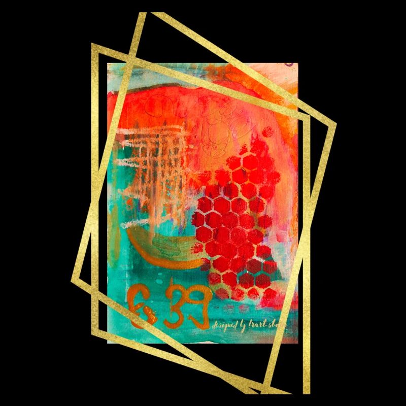 Fusion abstraite avec des hexagones vibrants