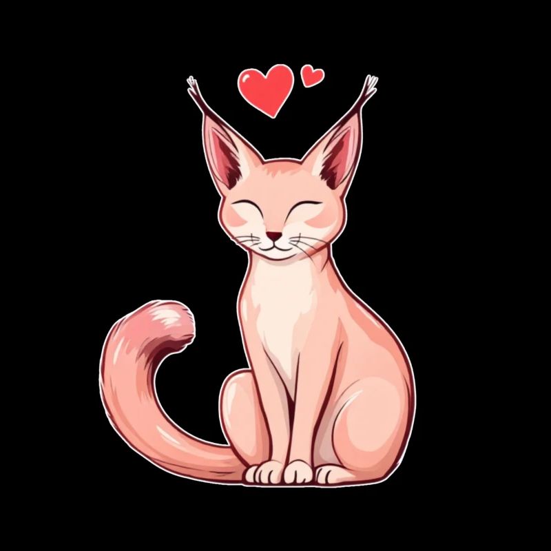 Rosige Katze mit Herz – Liebevoll & Verspielt