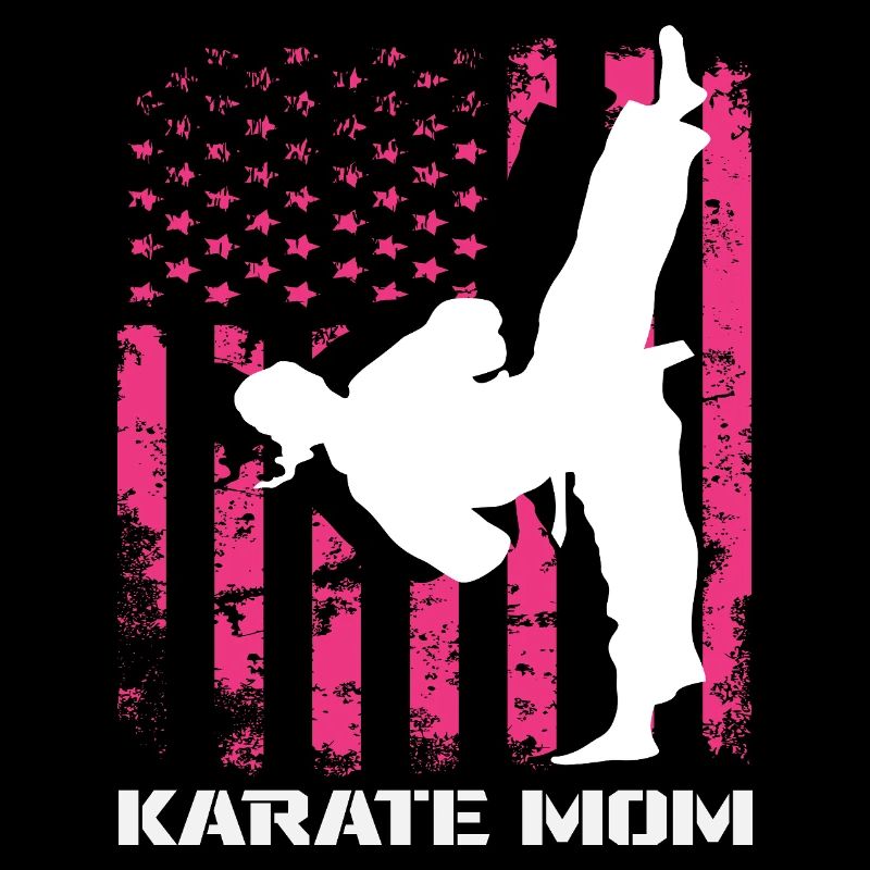 Karate Mama USA Flagge Kampfsport Mutter Pink