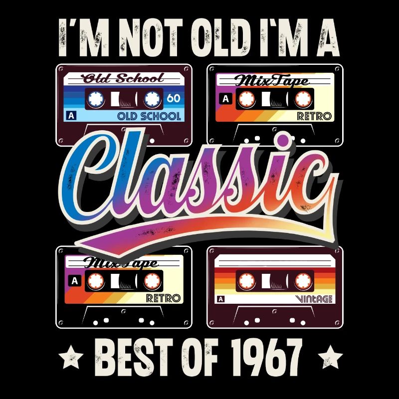1967 Année de naissance Anniversaire Cassette Vintage