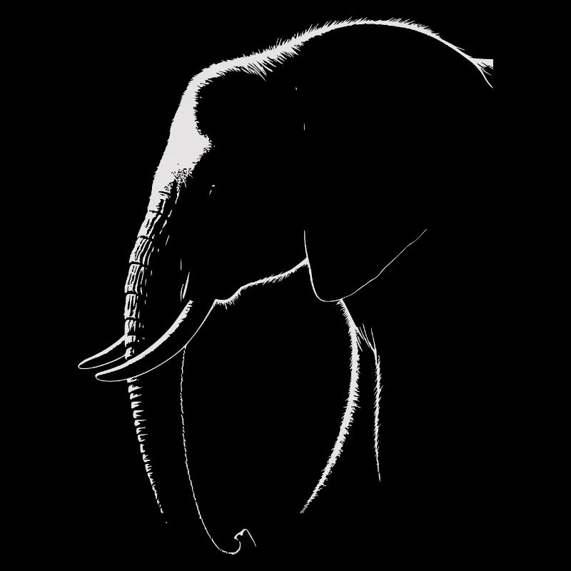 Elephant Silhouette – Elegance in Black and White