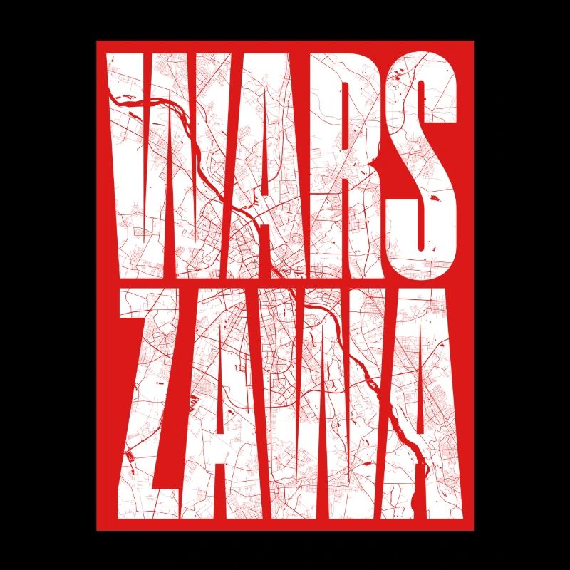 Plan de la ville de Warszawa en lettrage