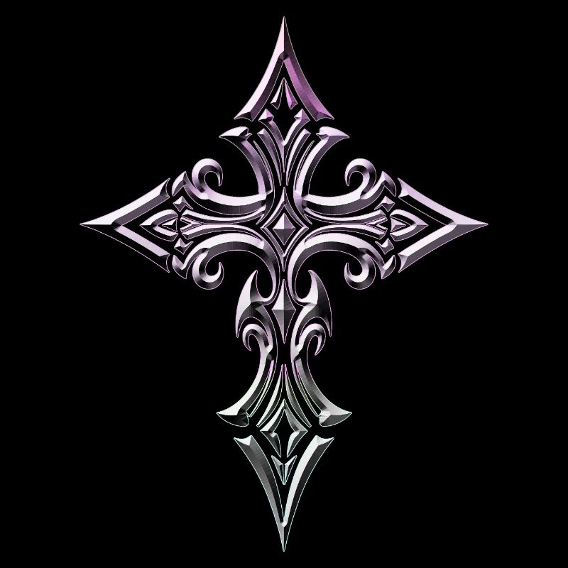 Croix irisée ornée