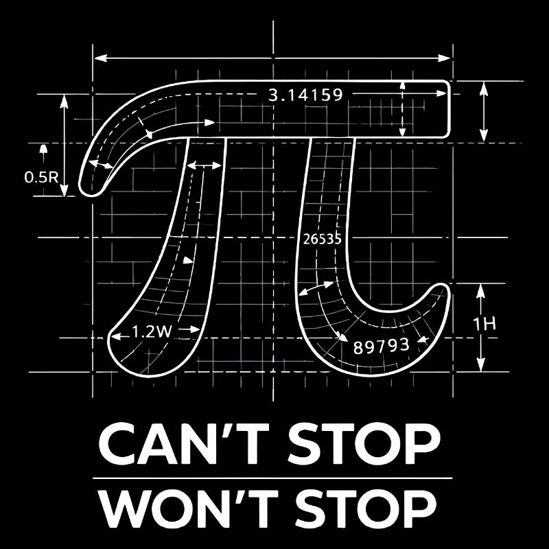 Pi Can't Stop Won't Stop Math Humour