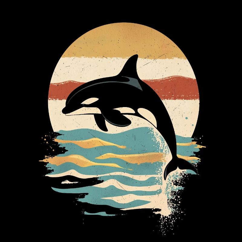 Orque Rétro Coucher de soleil Océan