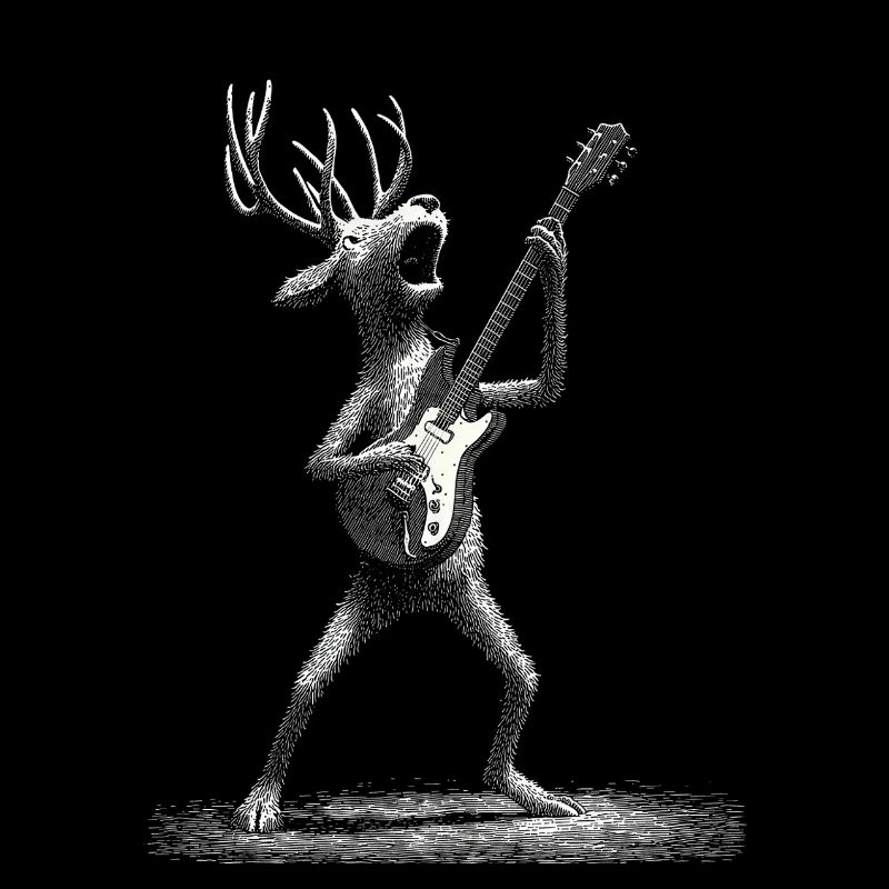 Rentier E-Gitarre Rock Musik Hirsch Geweih 