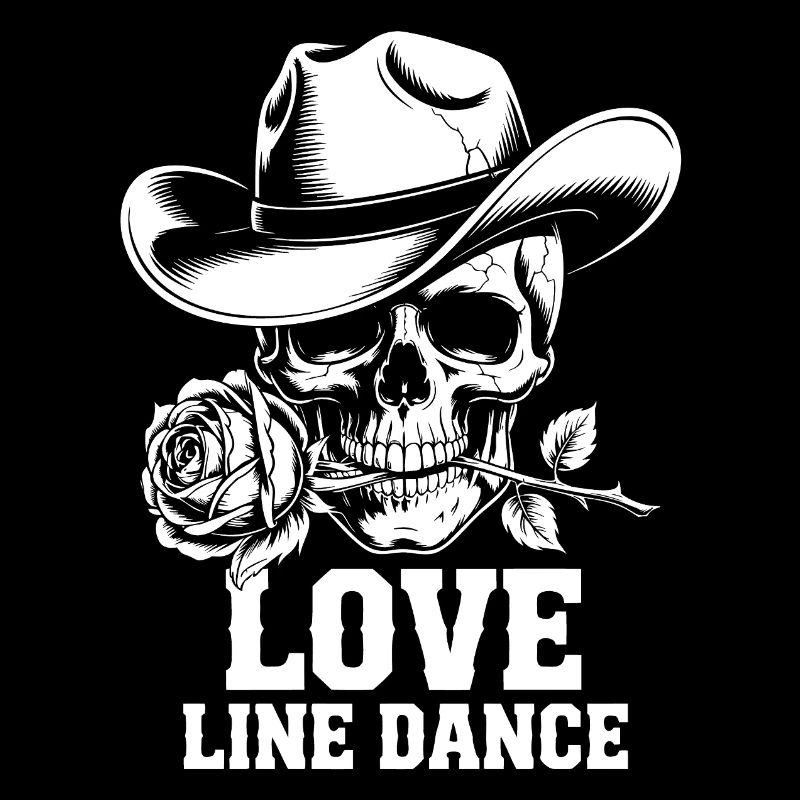 Line Dance Schädel Rose