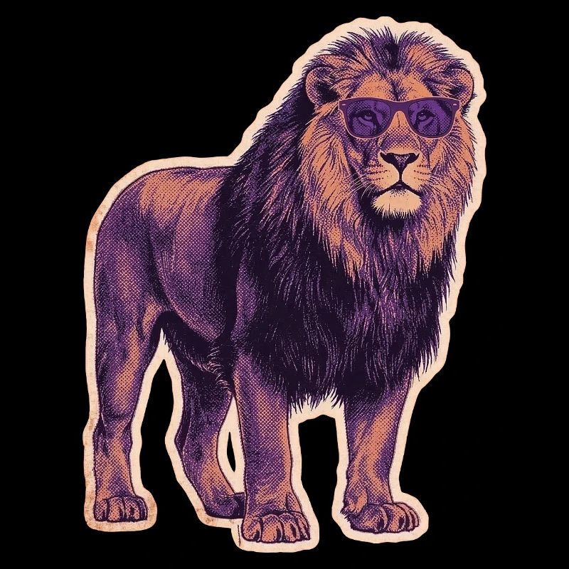 Lion cool avec des lunettes de soleil