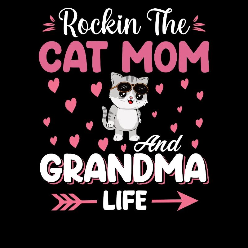 Katzenmama und Oma Spruch Design