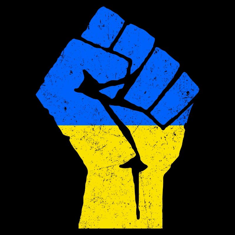 STAND WITH UKRAINE | Faust in Ukrainischen Farben