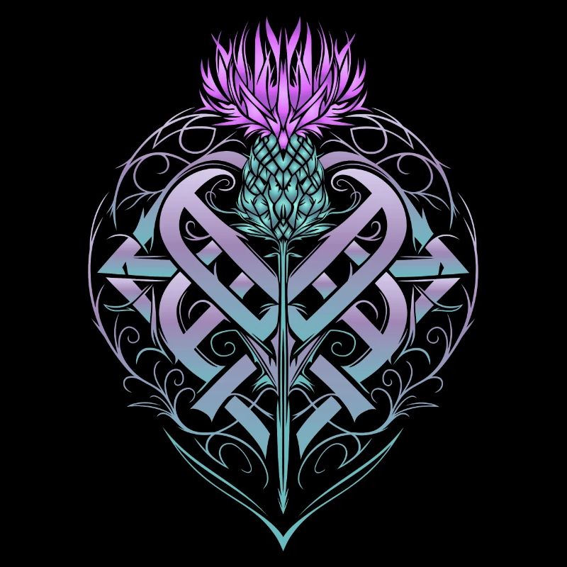 Distel Schild Celtic Knots Thistle Lover