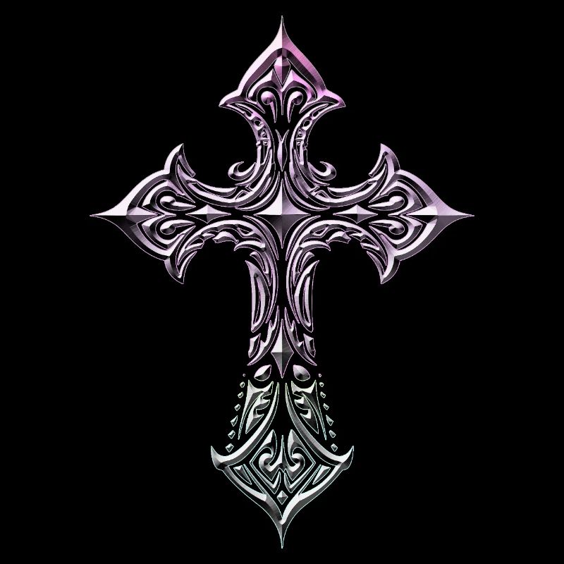 Croix en filigrane irisé
