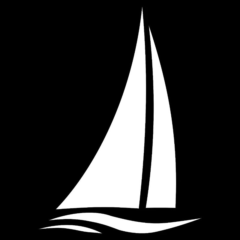 White sailboat over waves