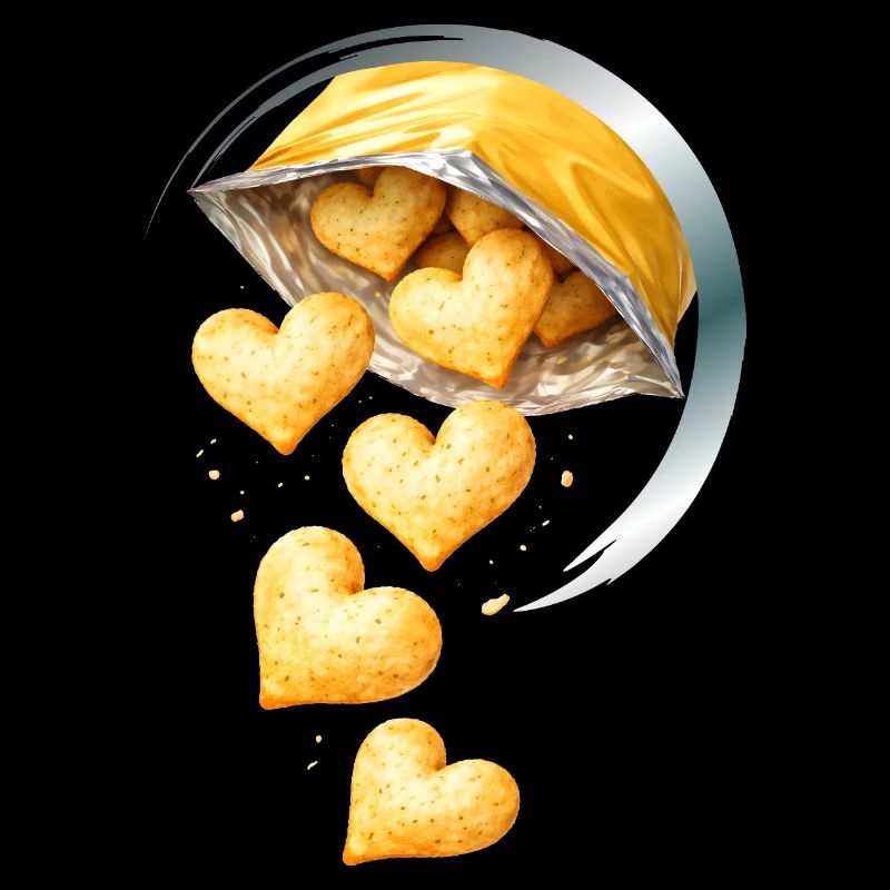 Herzförmige Chips Illustration 