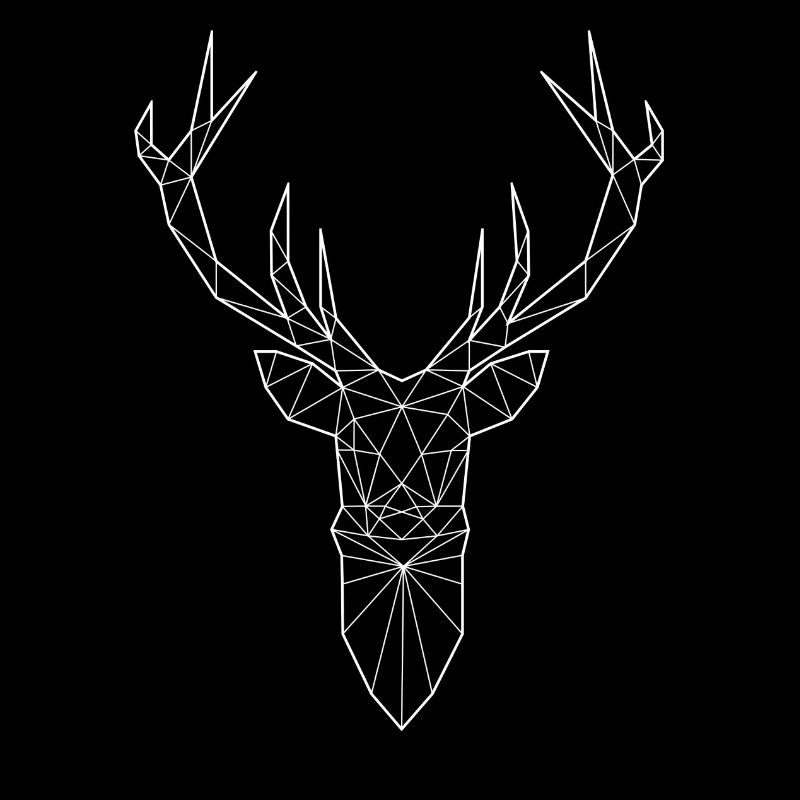 Deer head in triangle design (white)