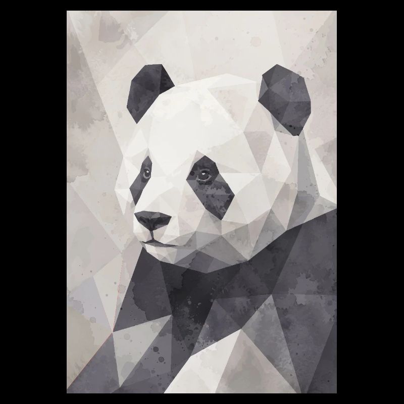 Geometrischer Panda Polygon Art 