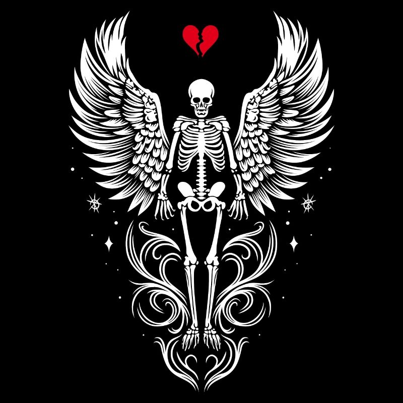 Squelette avec des ailes Anti Saint Valentin