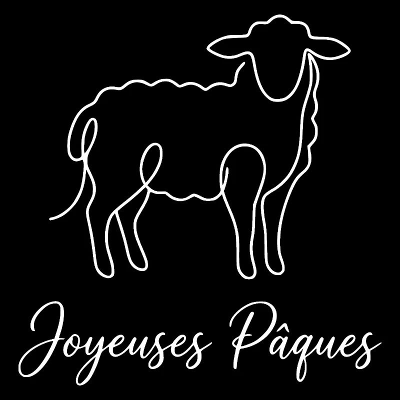 Joyeuses Pâques , Süßes Lämmchen Oster Shirt, Bag